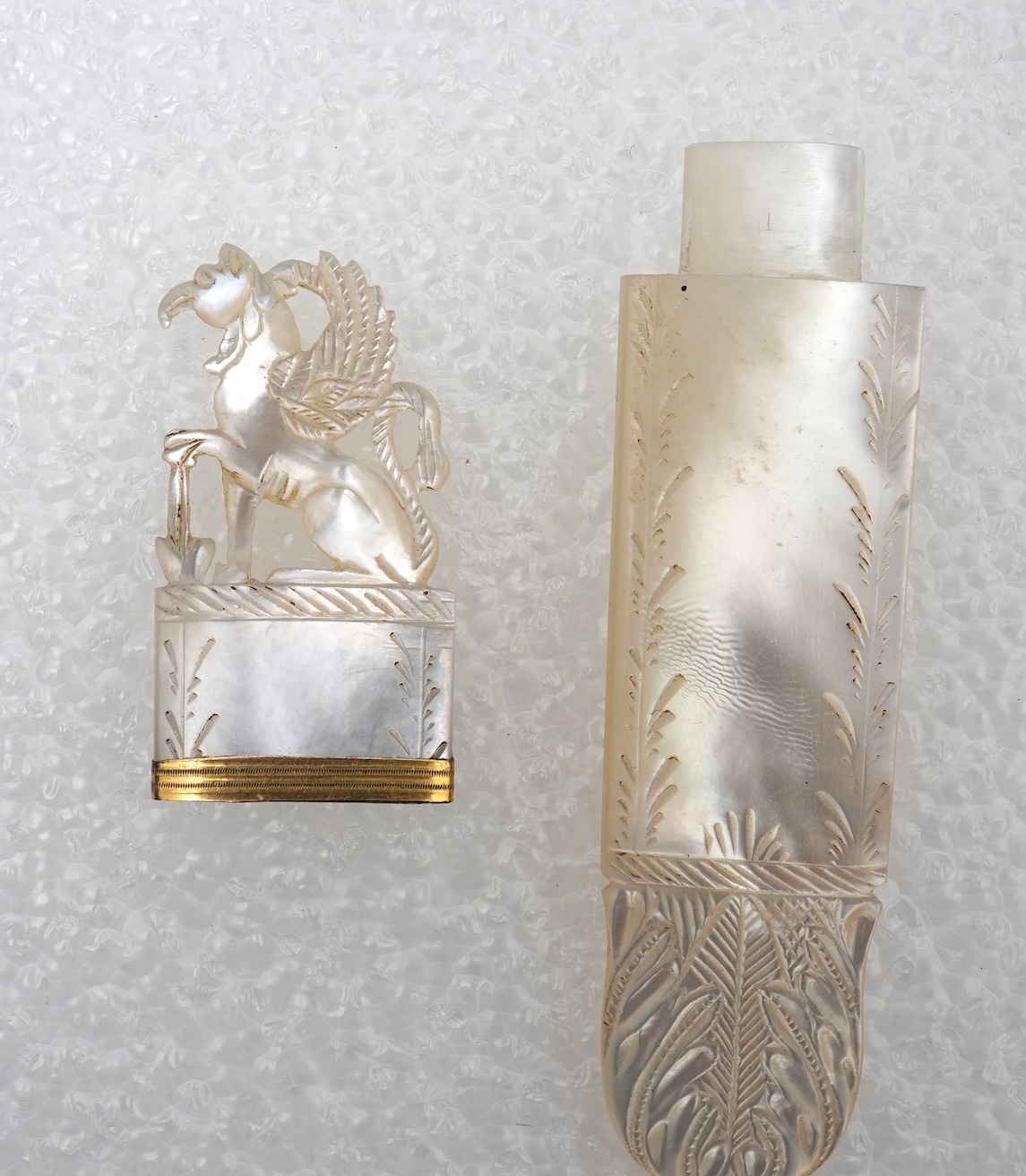 A mother of pearl toothpick holder, late 19th century